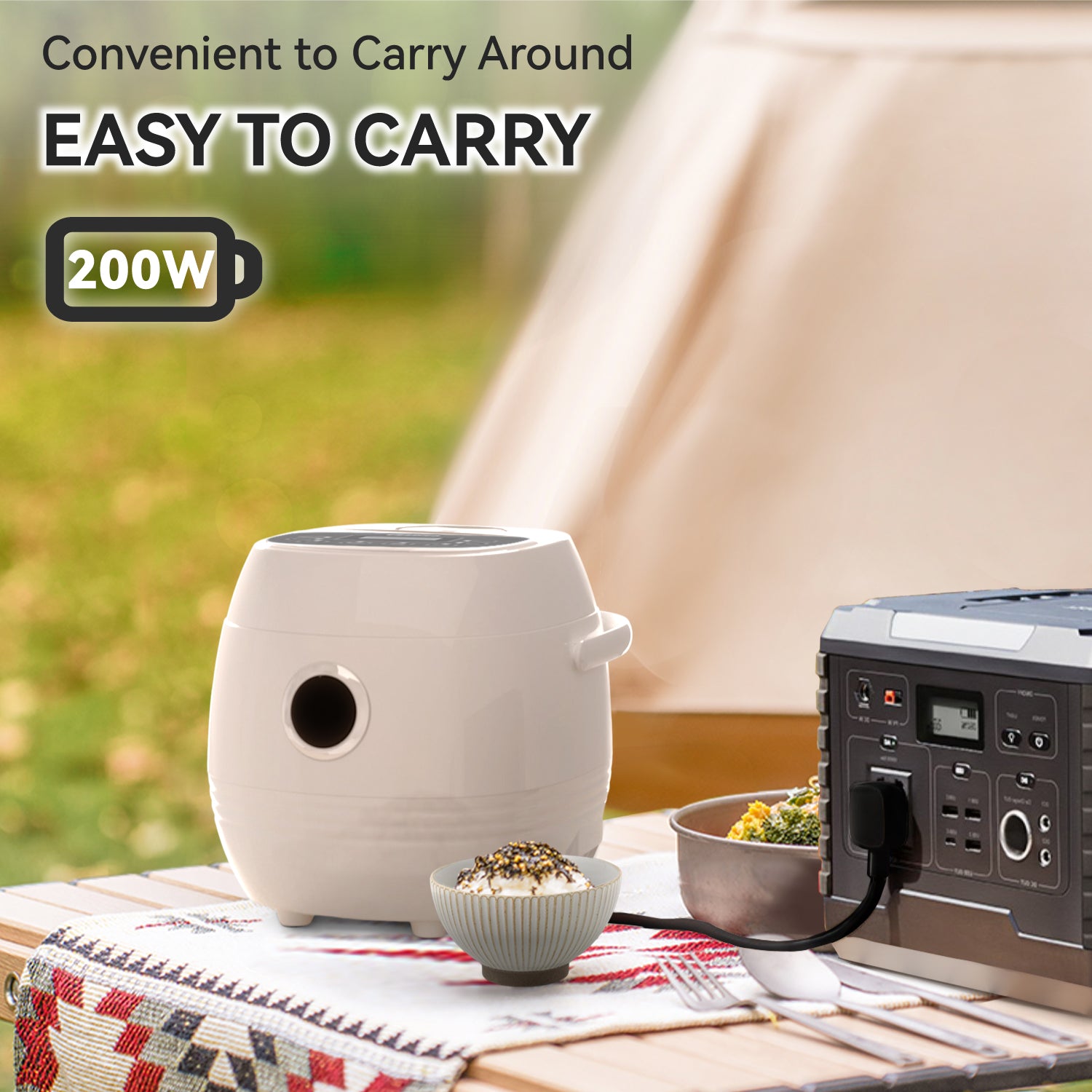 Mini Rice Cooker Small 4-Cup (cooked), Travel Rice Maker, 6-in-1 Portable Rice Cooker' 2 Cup (uncooked) - Image 5