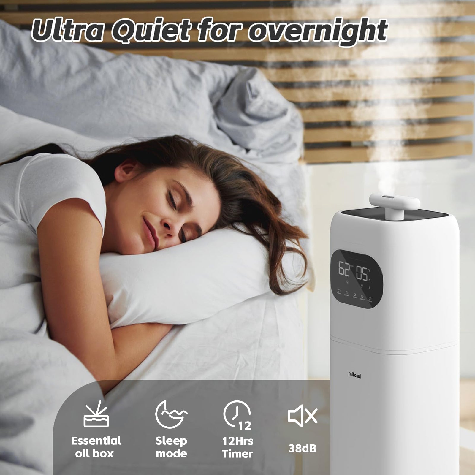 2.3gal/9LHumidifiers for Bedroom Large Room, Quiet Humidifiers for Bedroom with Timer - Image 4