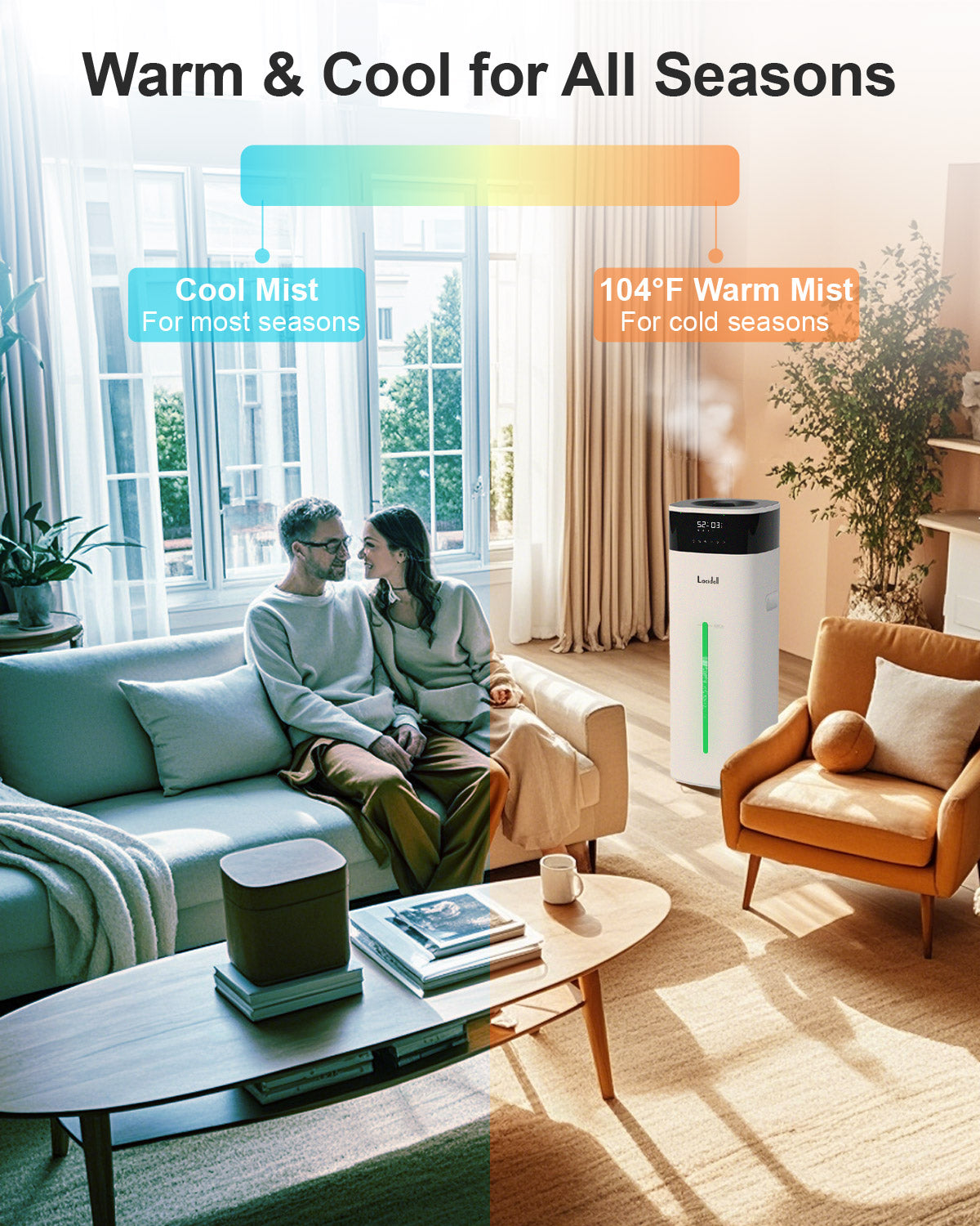 Humidifier Large Room, 5.3Gal/20L Cool and Warm Mist Humidifiers for Home 3000 sq ft - Image 2
