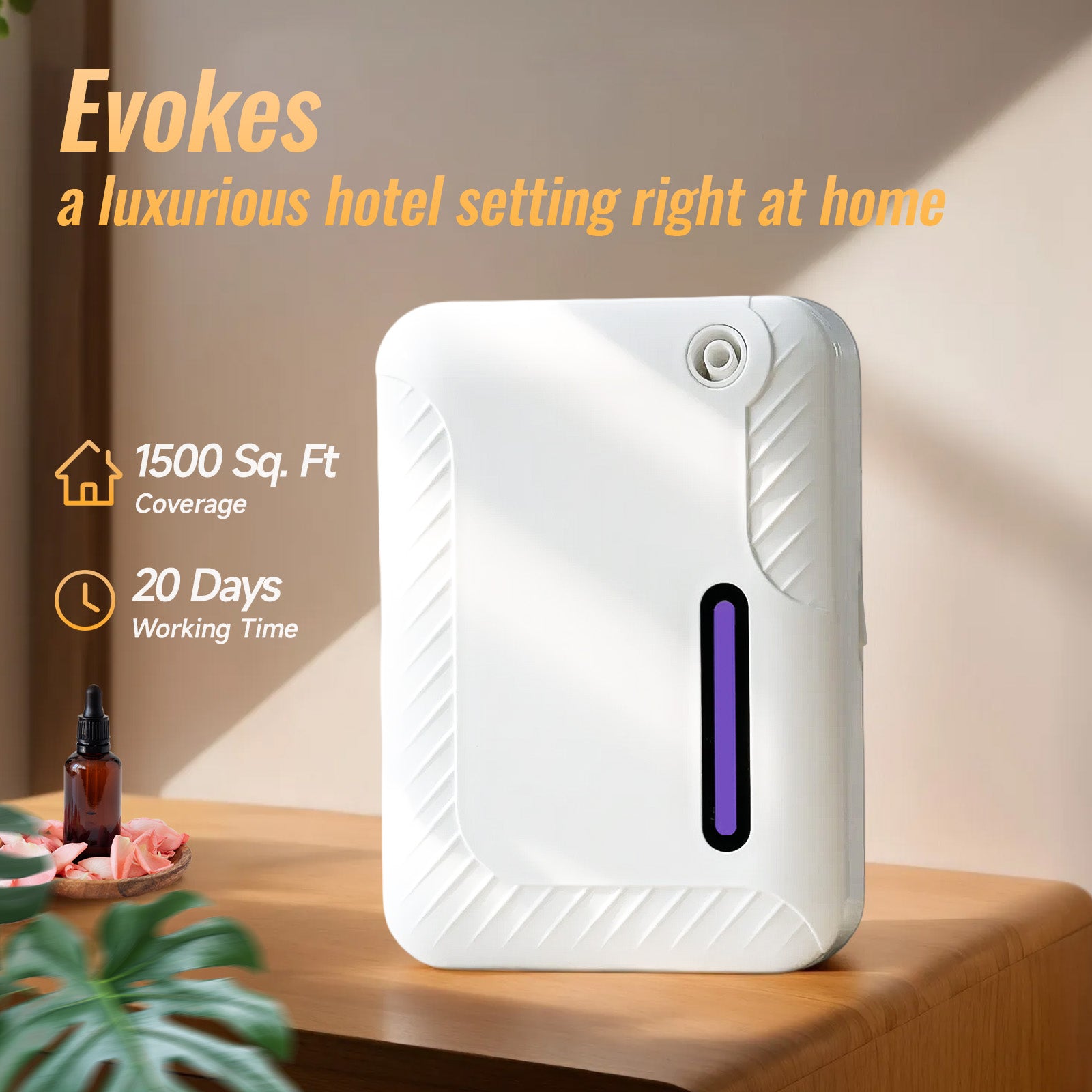 Smart Scent Air Machine for Home, Bluetooth Waterless Essential Oil Diffuser with Cold Air Tech 250ML, 1500 sq. ft Coverage Scent Diffuser for Large Room, Office, Spa, White - Image 2