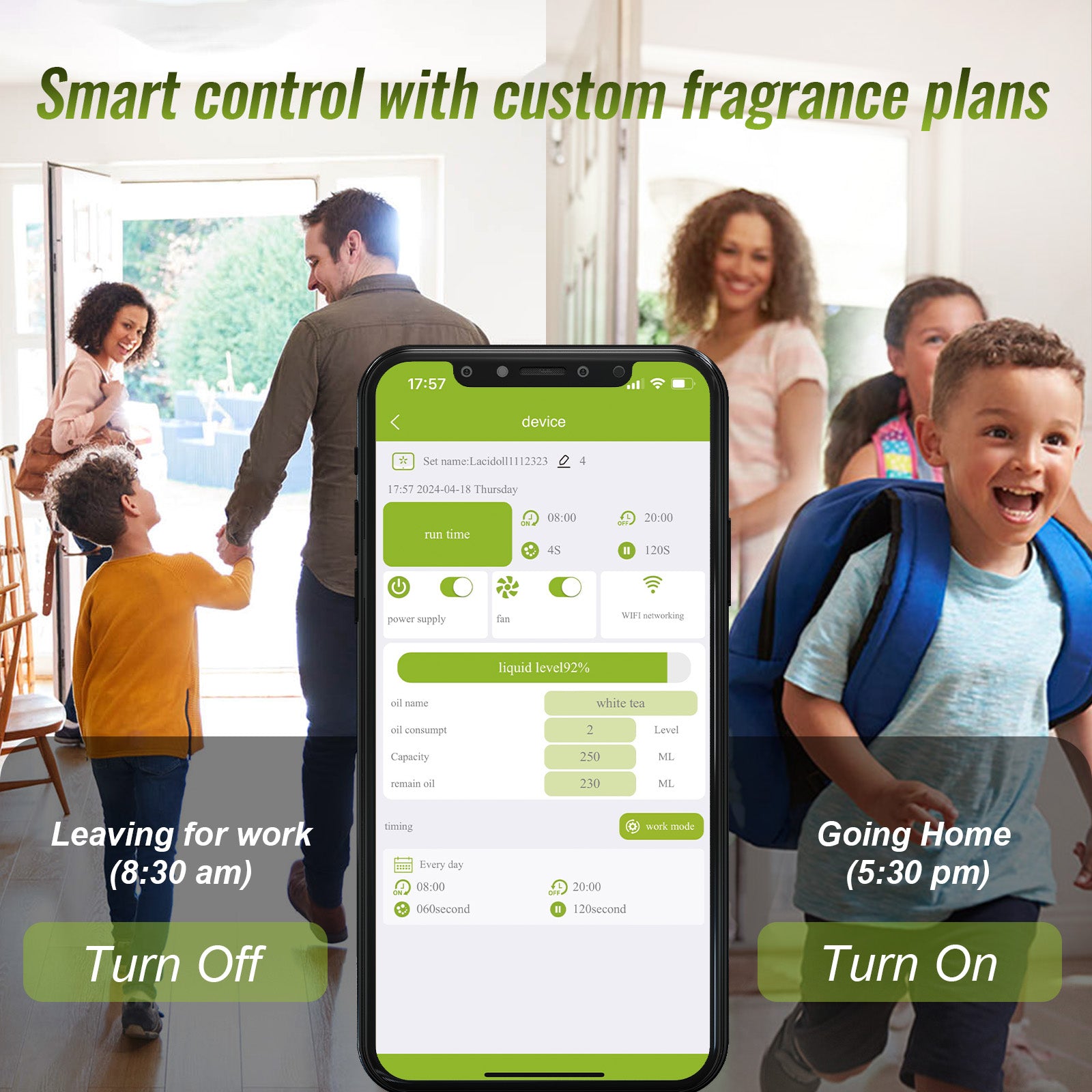 Smart Scent Air Machine for Home, Bluetooth Waterless Essential Oil Diffuser with Cold Air Tech 250ML, 1500 sq. ft Coverage Scent Diffuser for Large Room, Office, Spa, White - Image 5